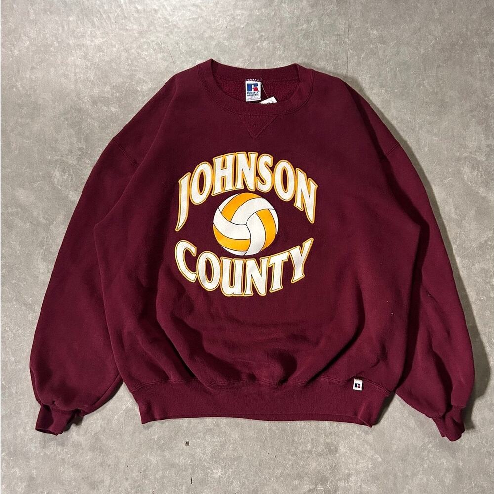 2000's Vintage Johnson County Community College Volleyball Maroon Crewneck -XXL